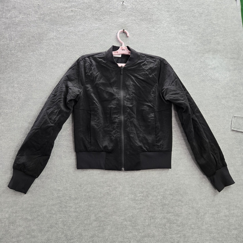 Lululemon Women Jacket 4 Black Reversible‎ Insulated Bomber Full Zip Pockets